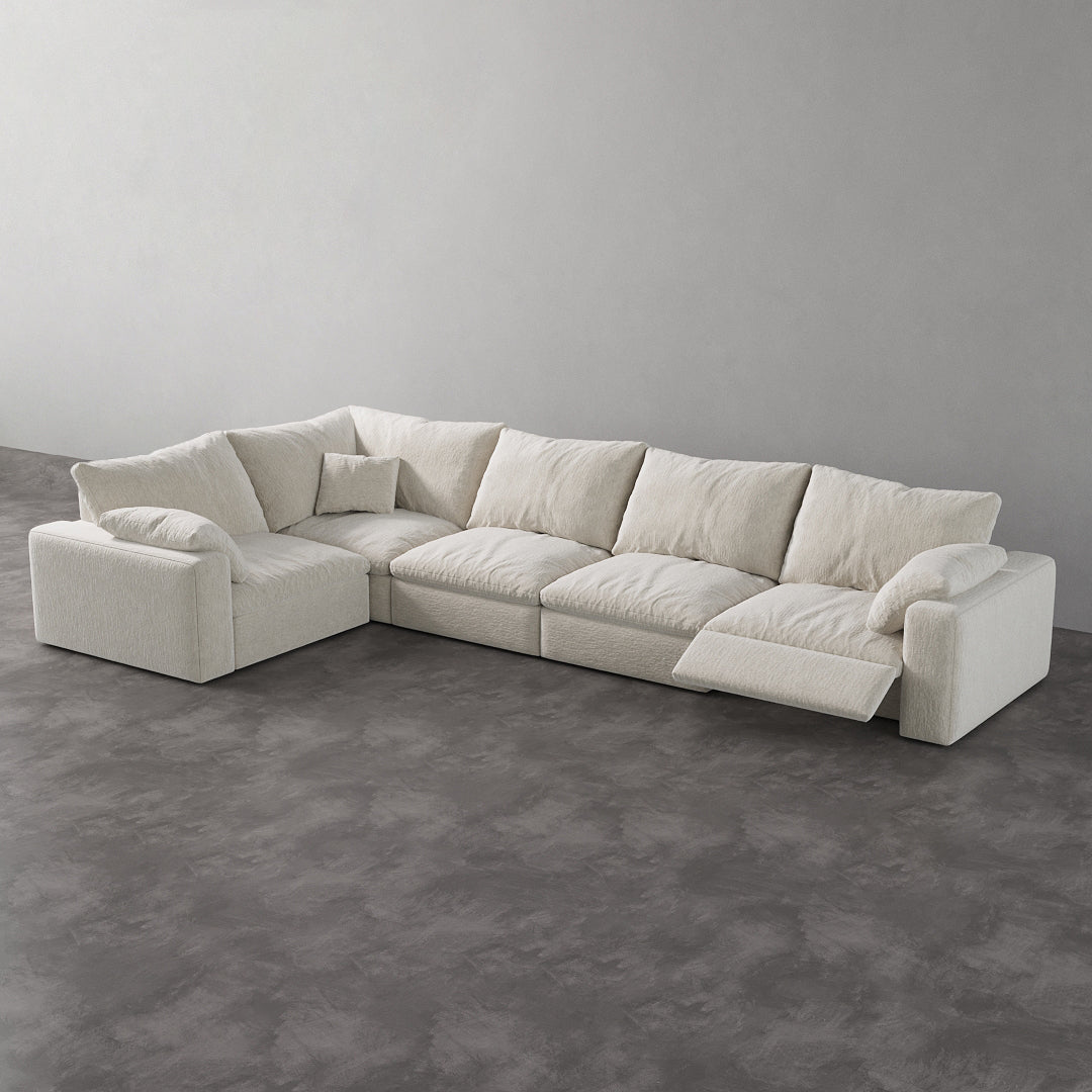 CloudLuxe L-Shape 5-Piece Modular Recliner Sectional-Velvet