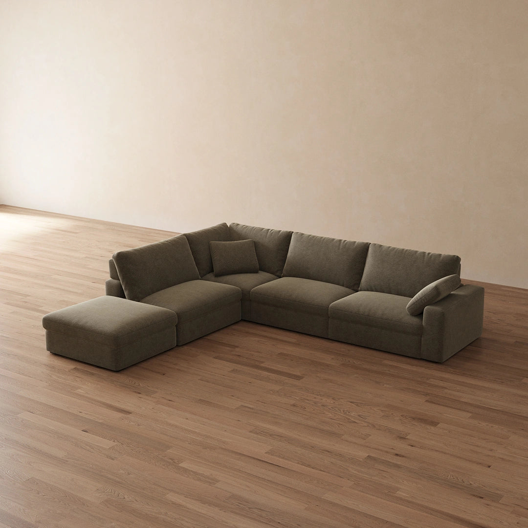 CloudNora L-Shape 5-Piece Modular Sectional with Ottoman – YEEROLE
