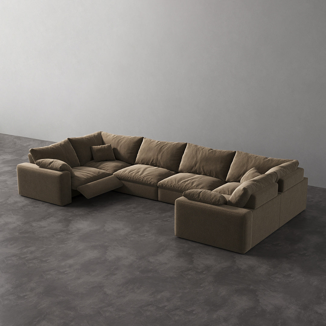 CloudLuxe U-Shape 6-Piece Modular Recliner Sectional-Pet