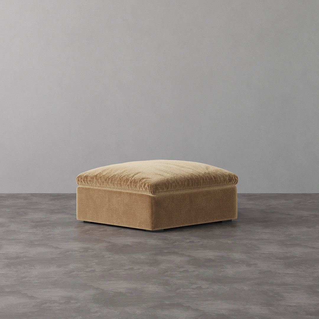 Ottoman - Performance Textured Velvet-Camel