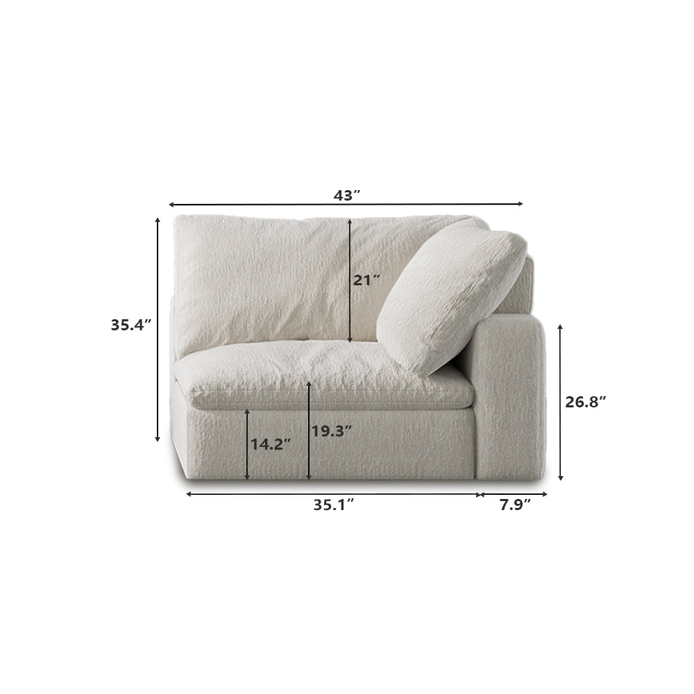 Right Corner Seat Size