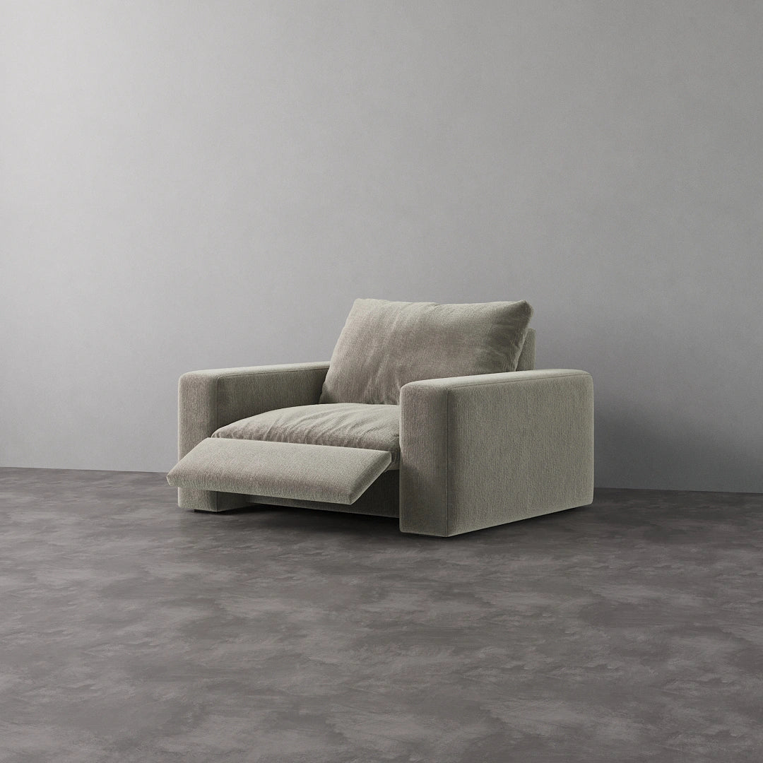 CloudLuxe Recliner Chair - Performance Textured Velvet-Fog Grey