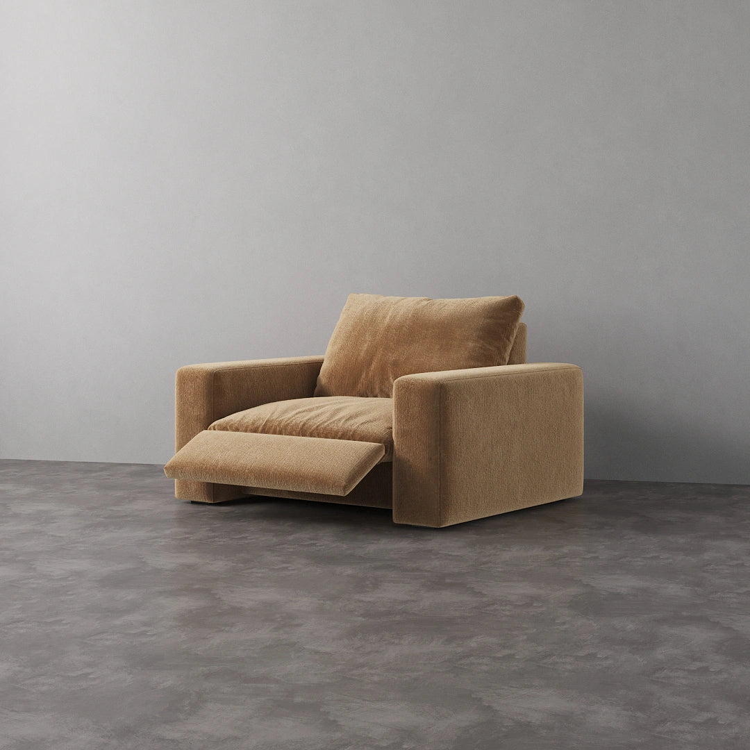 CloudLuxe Recliner Chair - Performance Textured Velvet-Camel