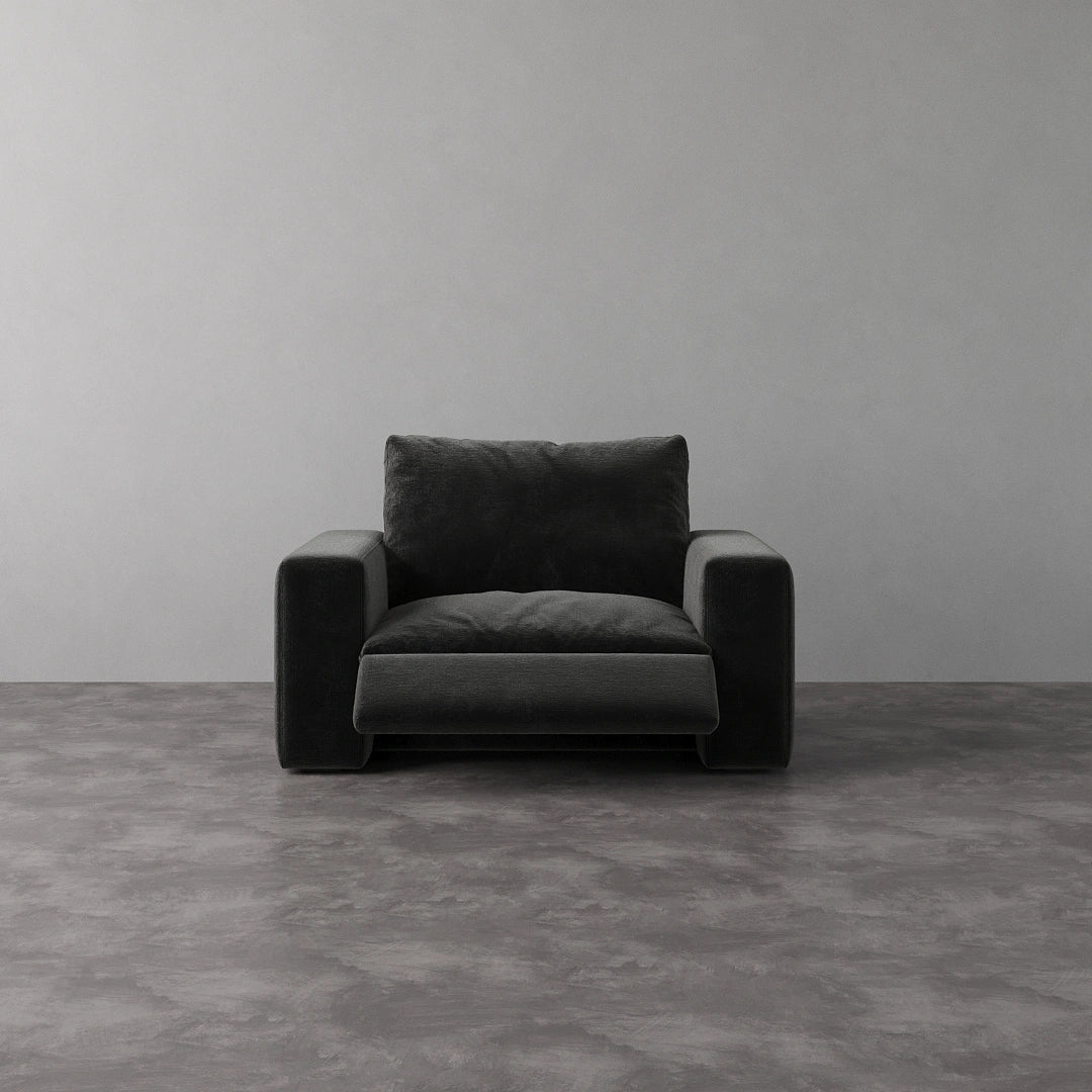 CloudLuxe Recliner Chair - Performance Textured Velvet-Onyx Black