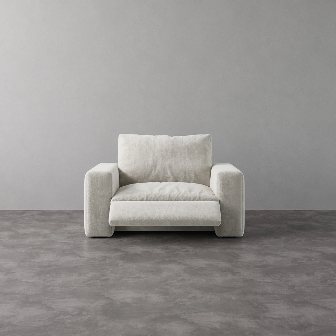 CloudLuxe Recliner Chair - Performance Textured Velvet-Ivory White