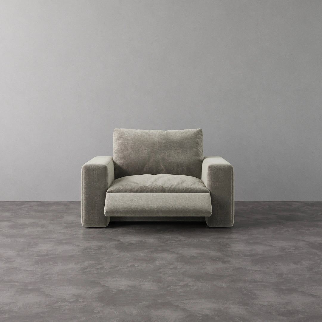 CloudLuxe Recliner Chair - Performance Textured Velvet-Fog Grey