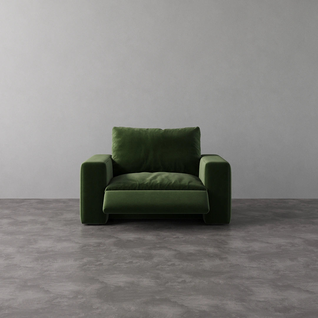 Recliner Chair - Forest Green Velvet