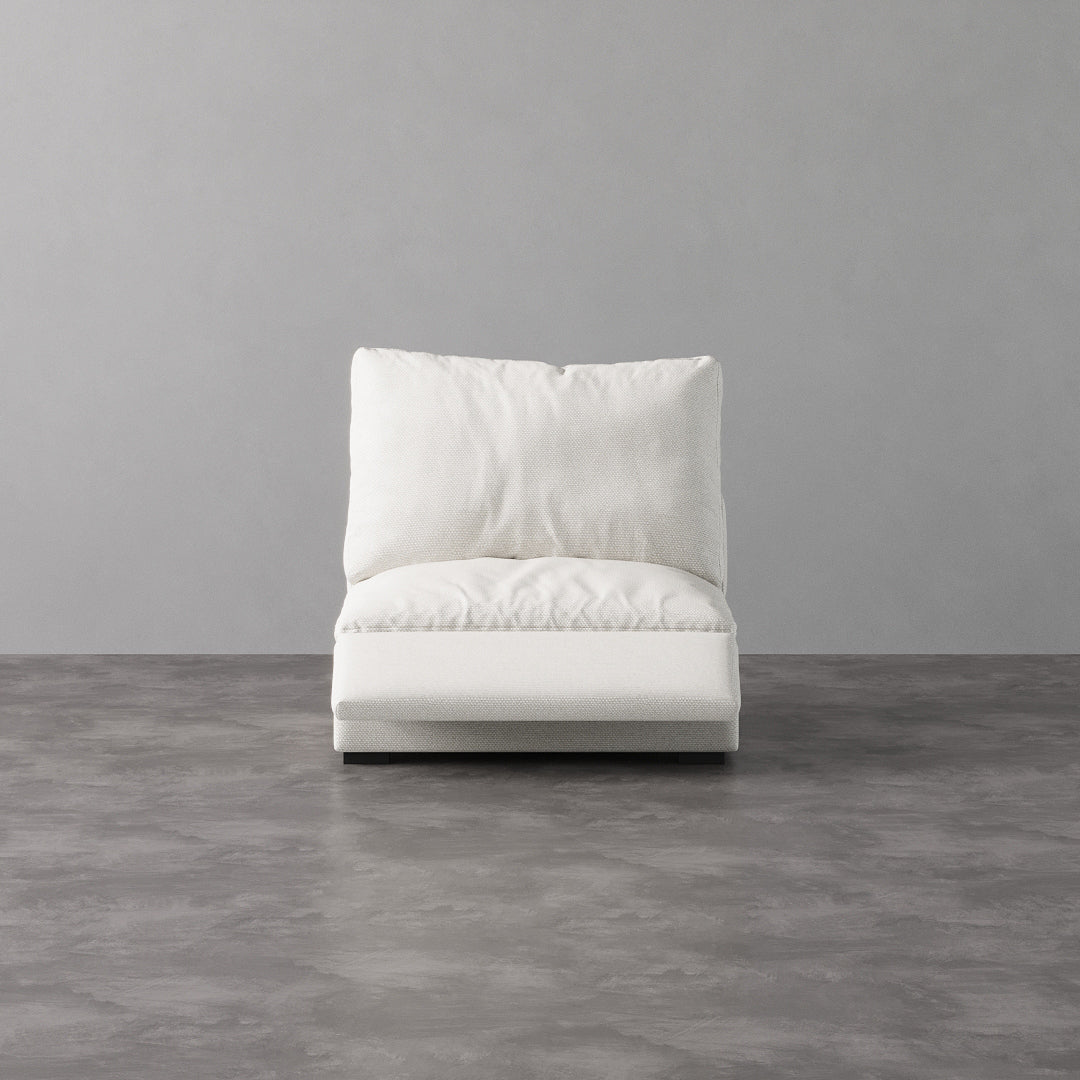 Armless Recliner Chair - Ivory White Linen