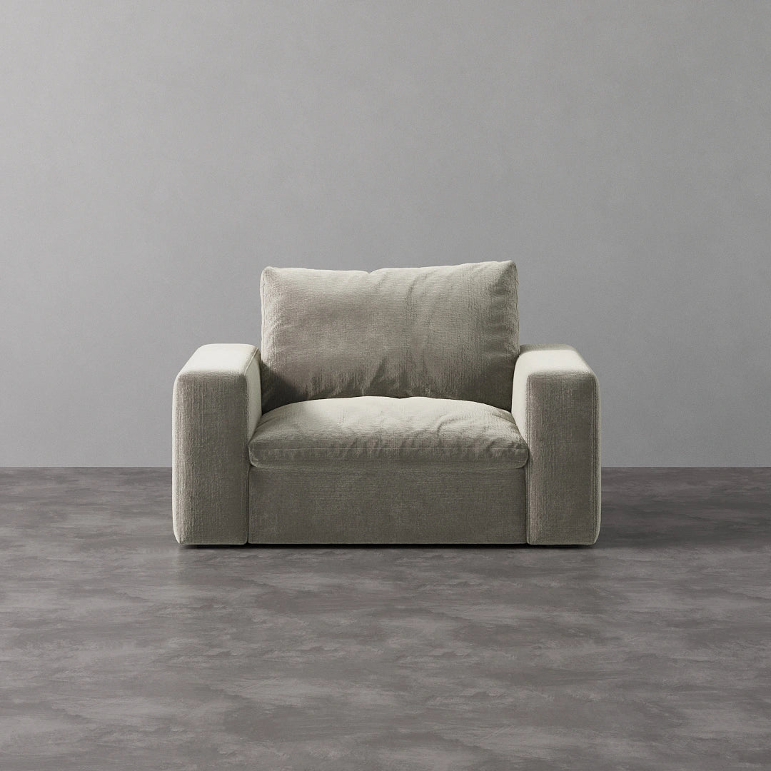 ArmChair - Performance Textured Velvet-Fog Grey