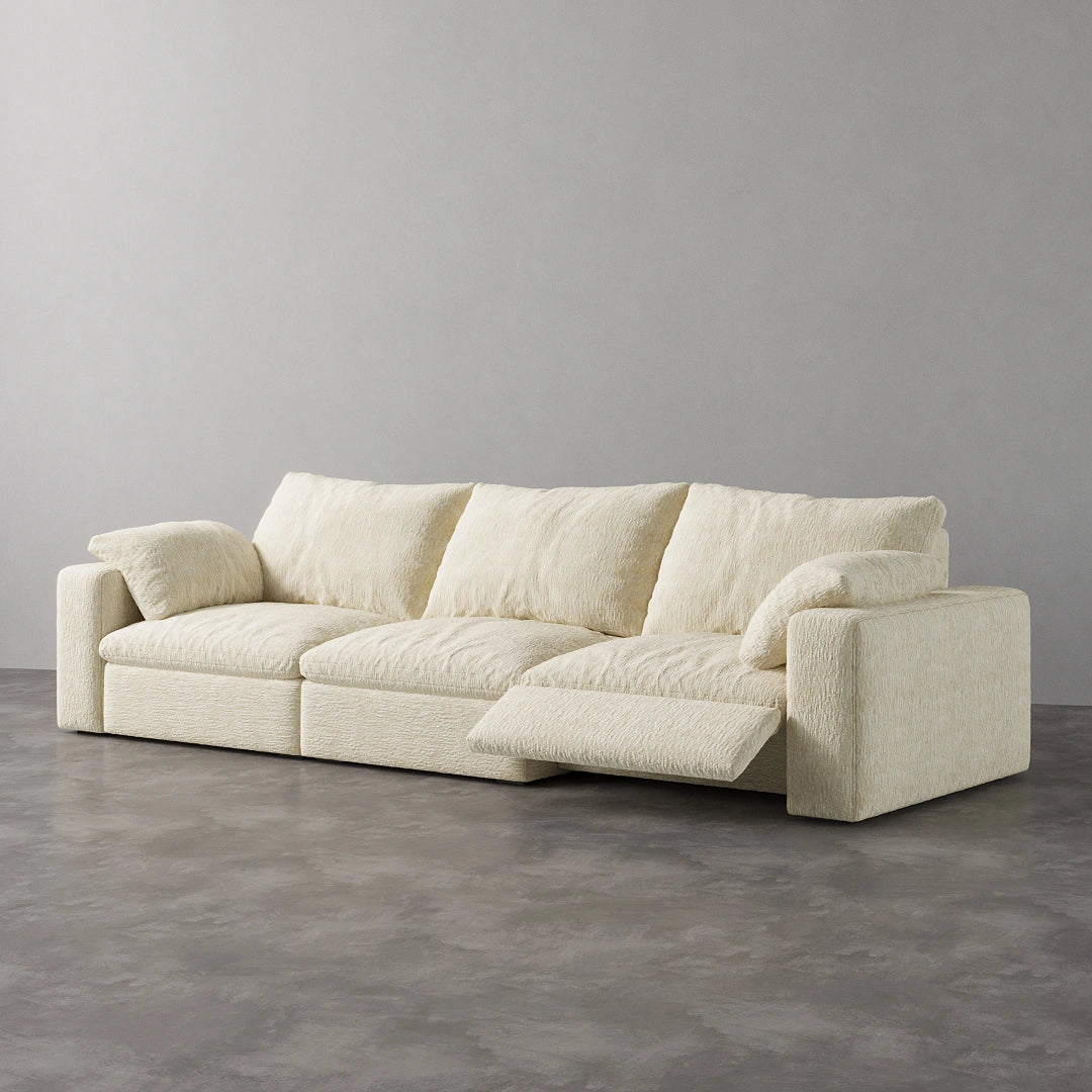 CloudLuxe 3-Piece Modular Recliner Sofa - Almond Velvet