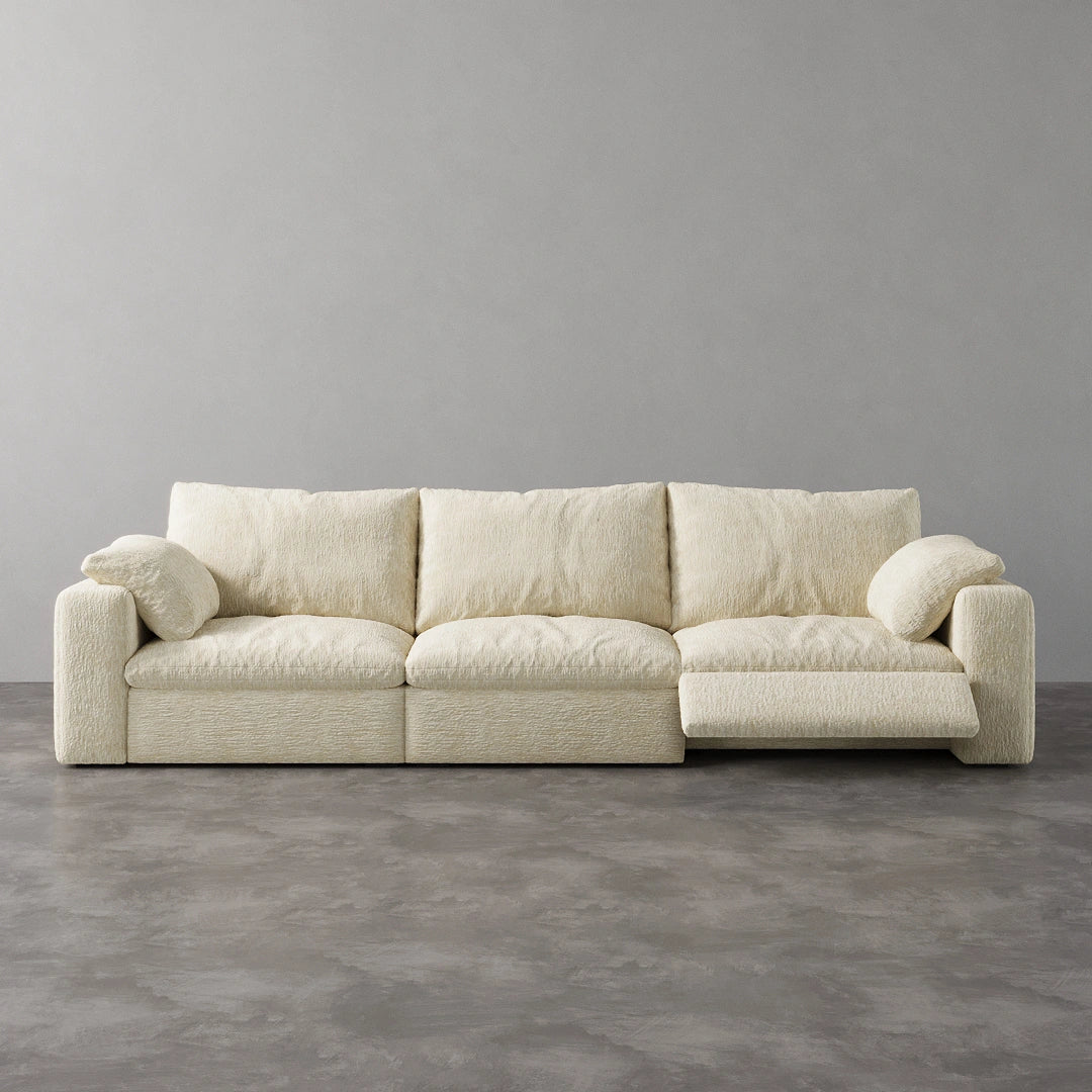 CloudLuxe 3-Piece Modular Recliner Sofa - Almond Velvet