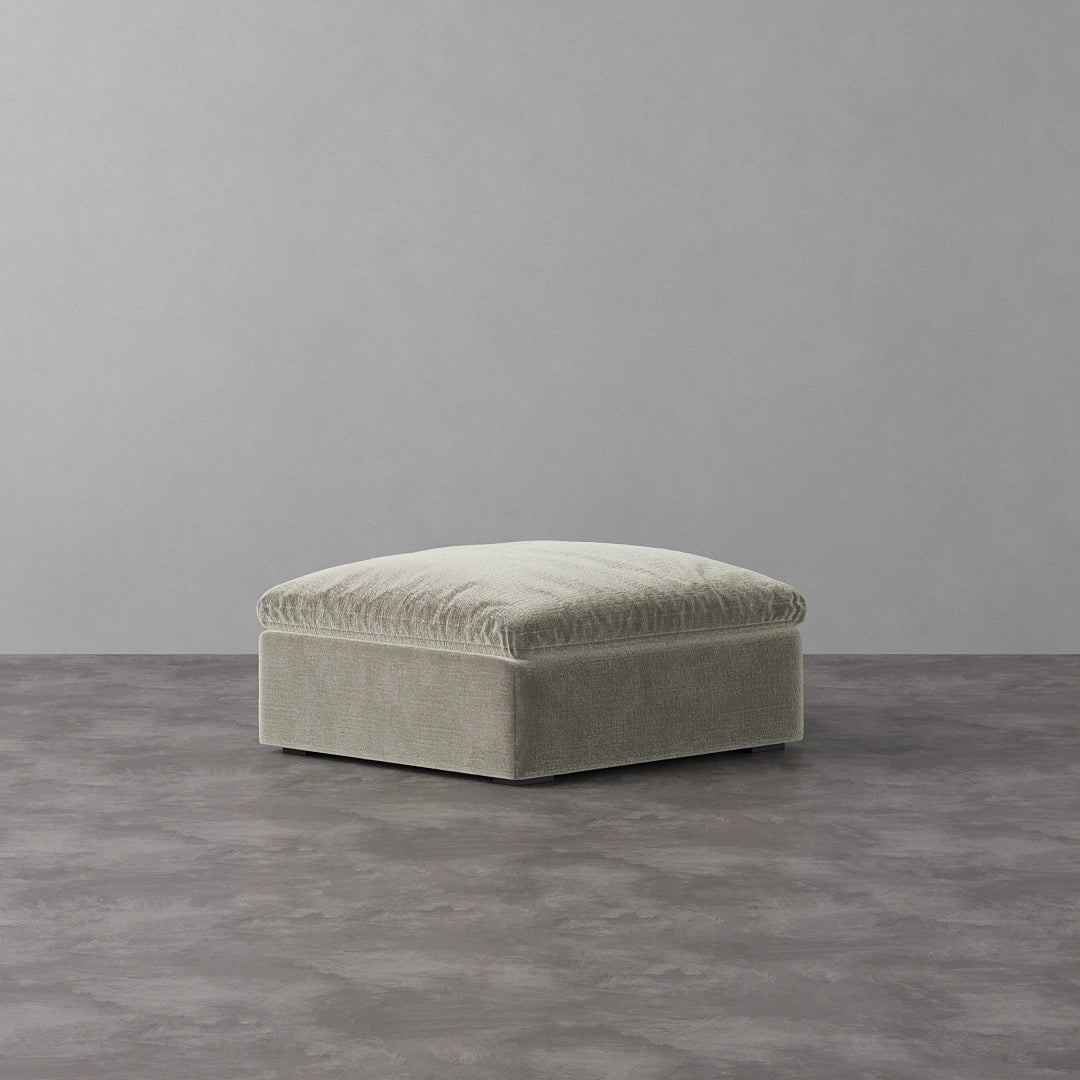 Ottoman - Performance Textured Velvet-Fog Grey