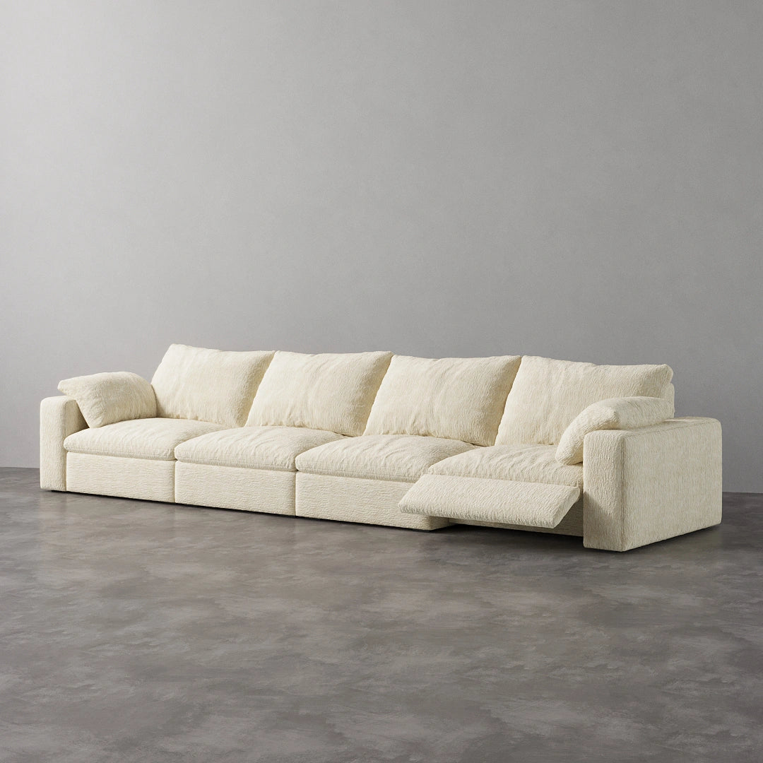 CloudLuxe 4-Piece Modular Recliner Sofa - Almond Velvet