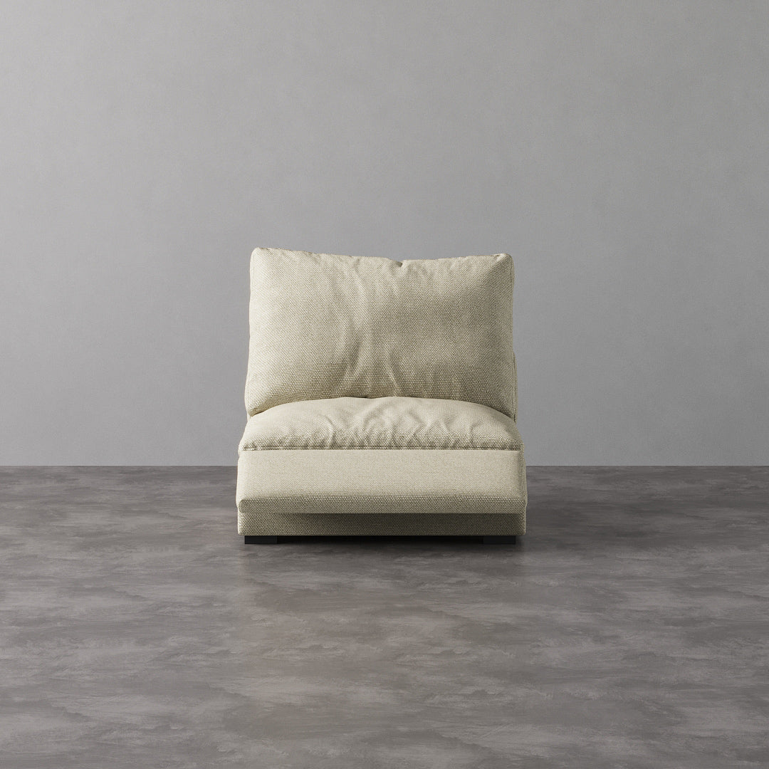 Armless Recliner Chair - Wheat Linen