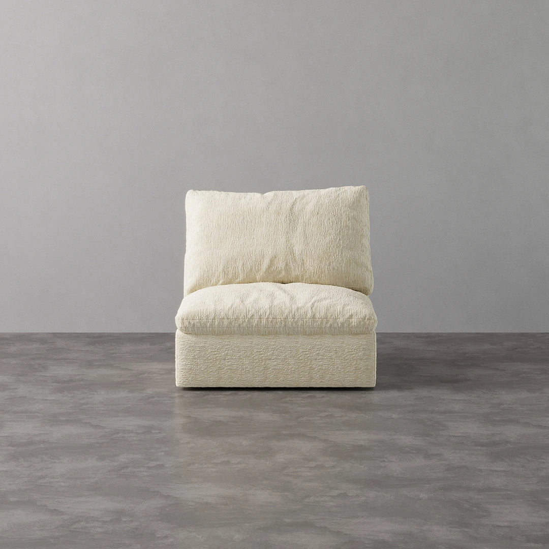 Armless Chair - Almond Velvet