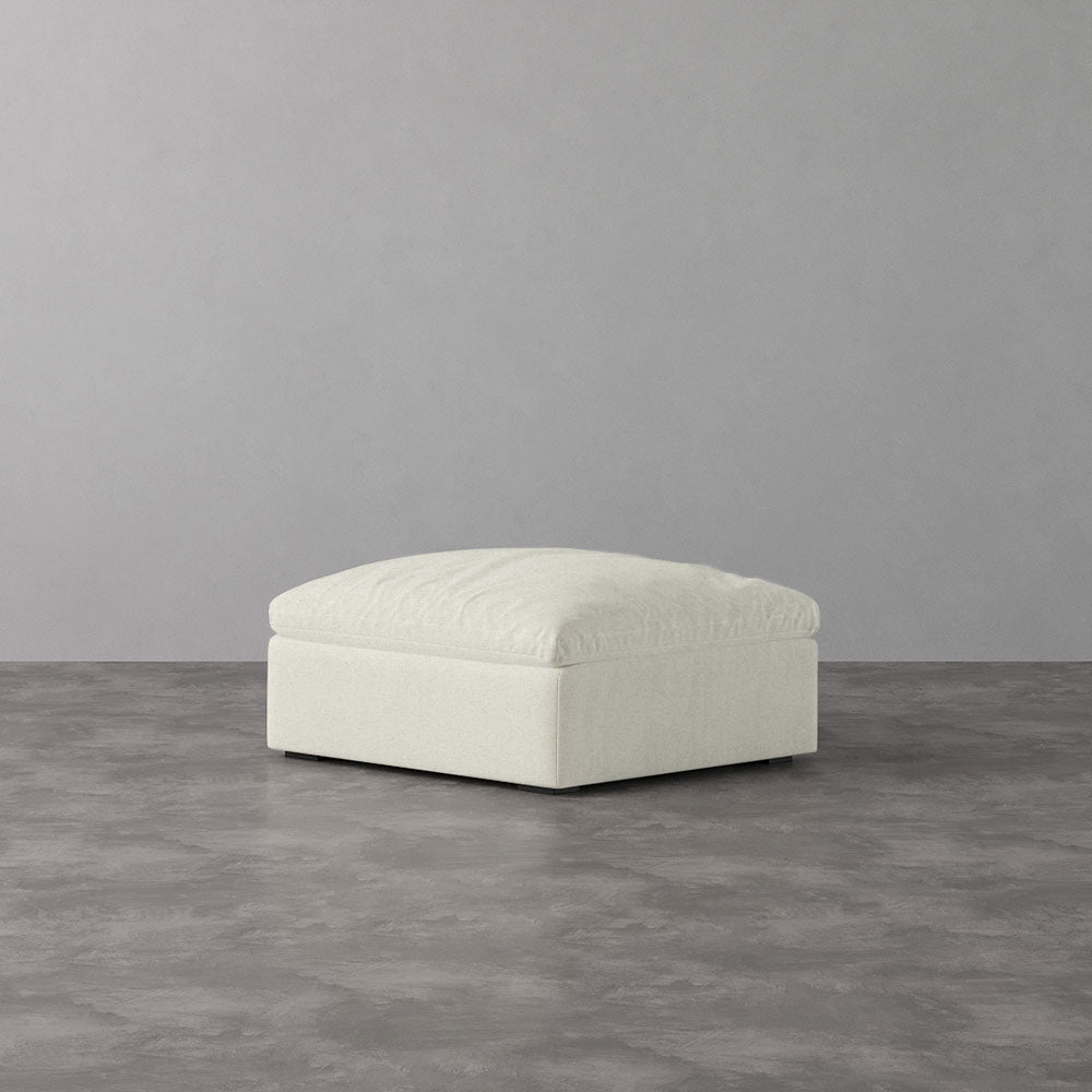 Ottoman - Natural White Velvet