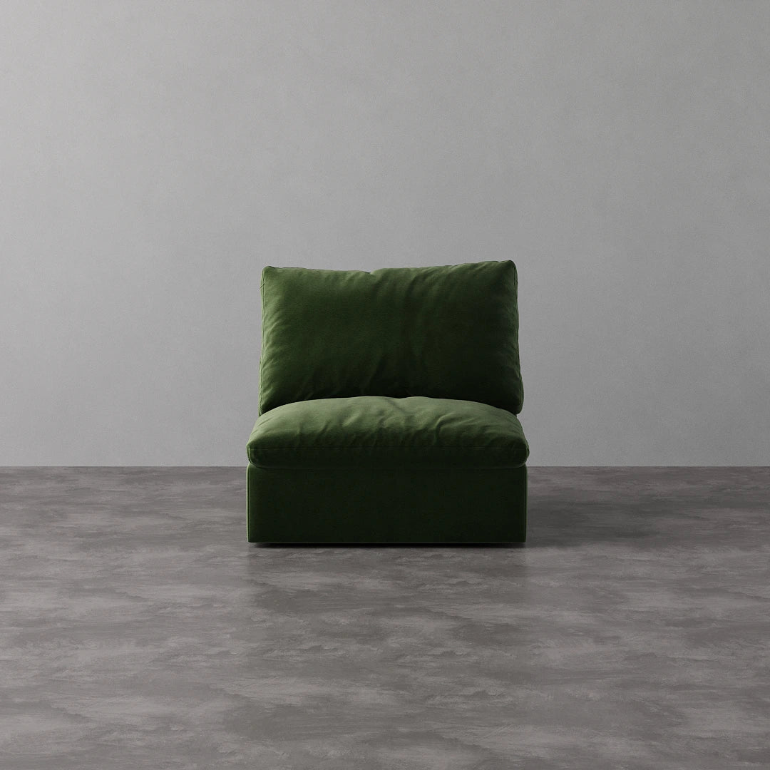 Armless Chair - Forest Green Velvet