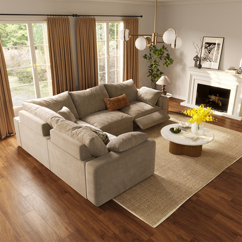 L-Shape 4-Piece Modular Recliner - scene