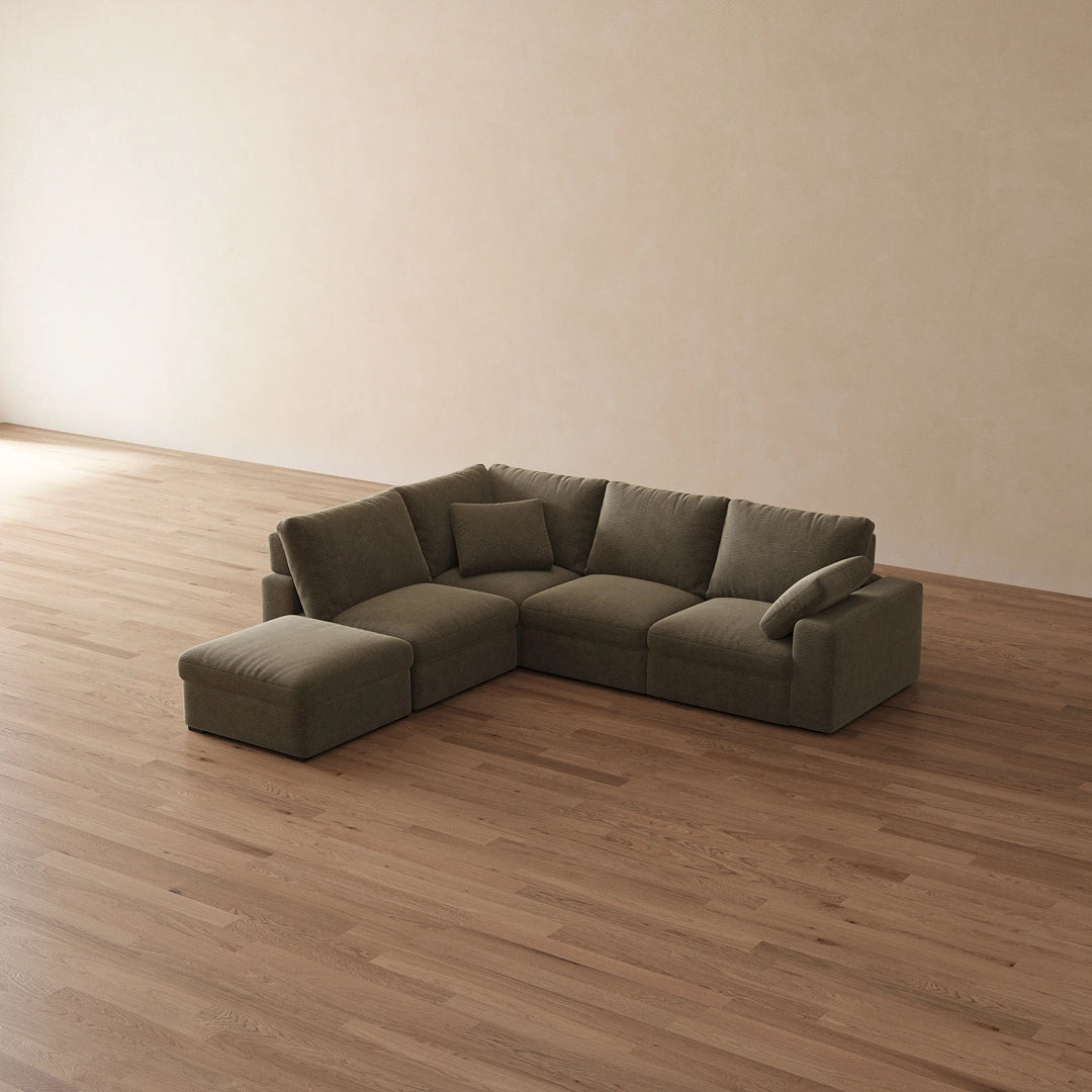 CloudNora L-Shape 5-Piece Modular Sectional with Ottoman – YEEROLE