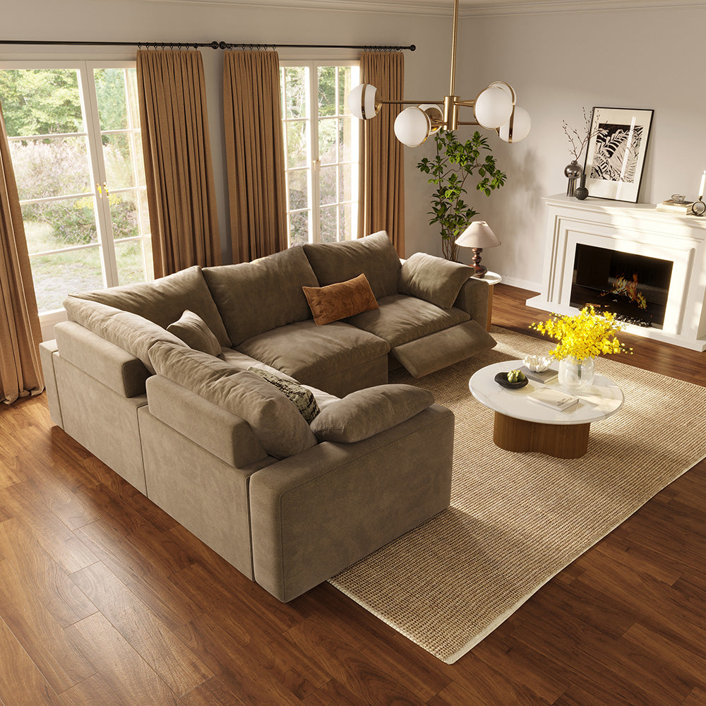 L-Shape 4-Piece Modular Recliner - scene