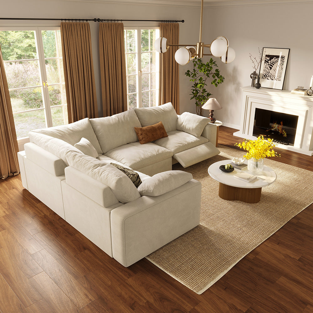 L-Shape 4-Piece Modular Recliner - scene