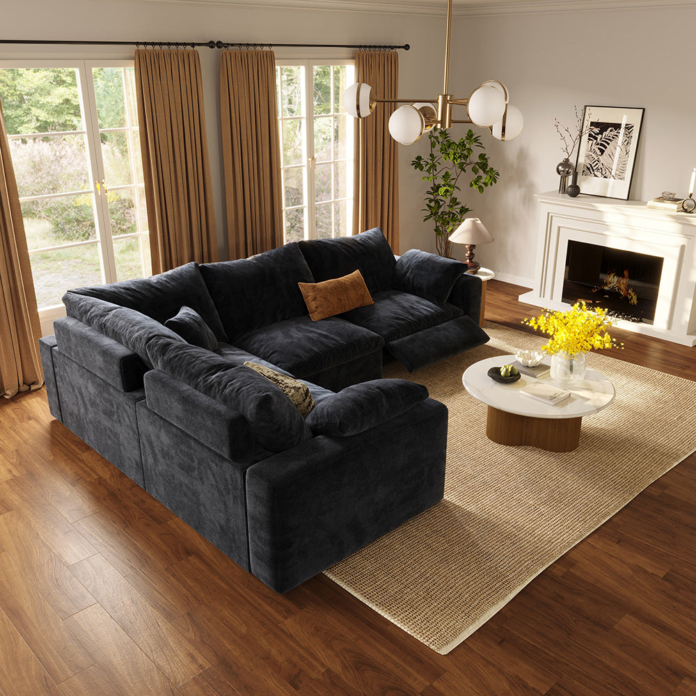 L-Shape 4-Piece Modular Recliner - scene