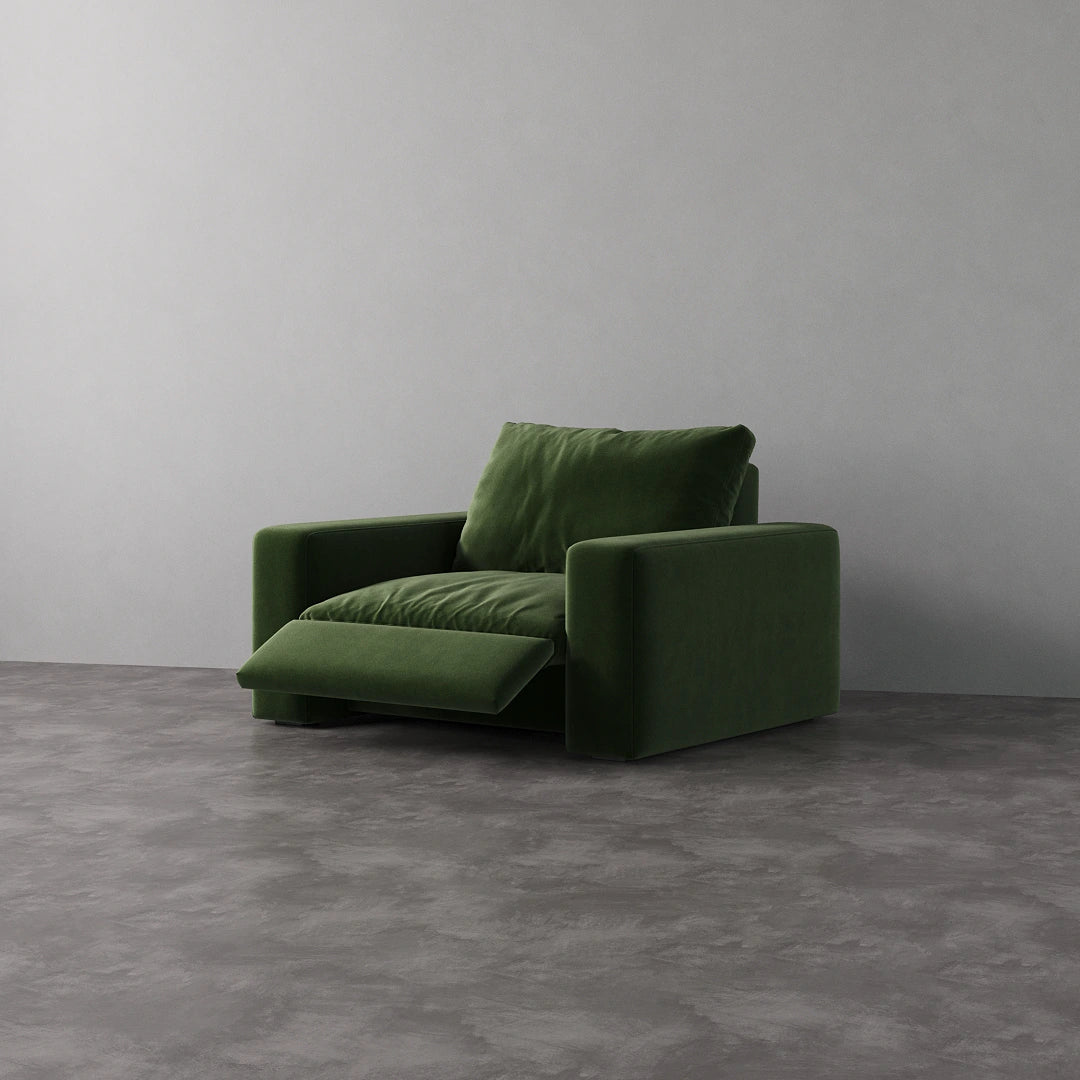 Recliner Chair - Forest Green Velvet