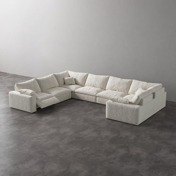 CloudLuxe U-Shape 7-Piece Modular Recliner Sectional-Bouclé