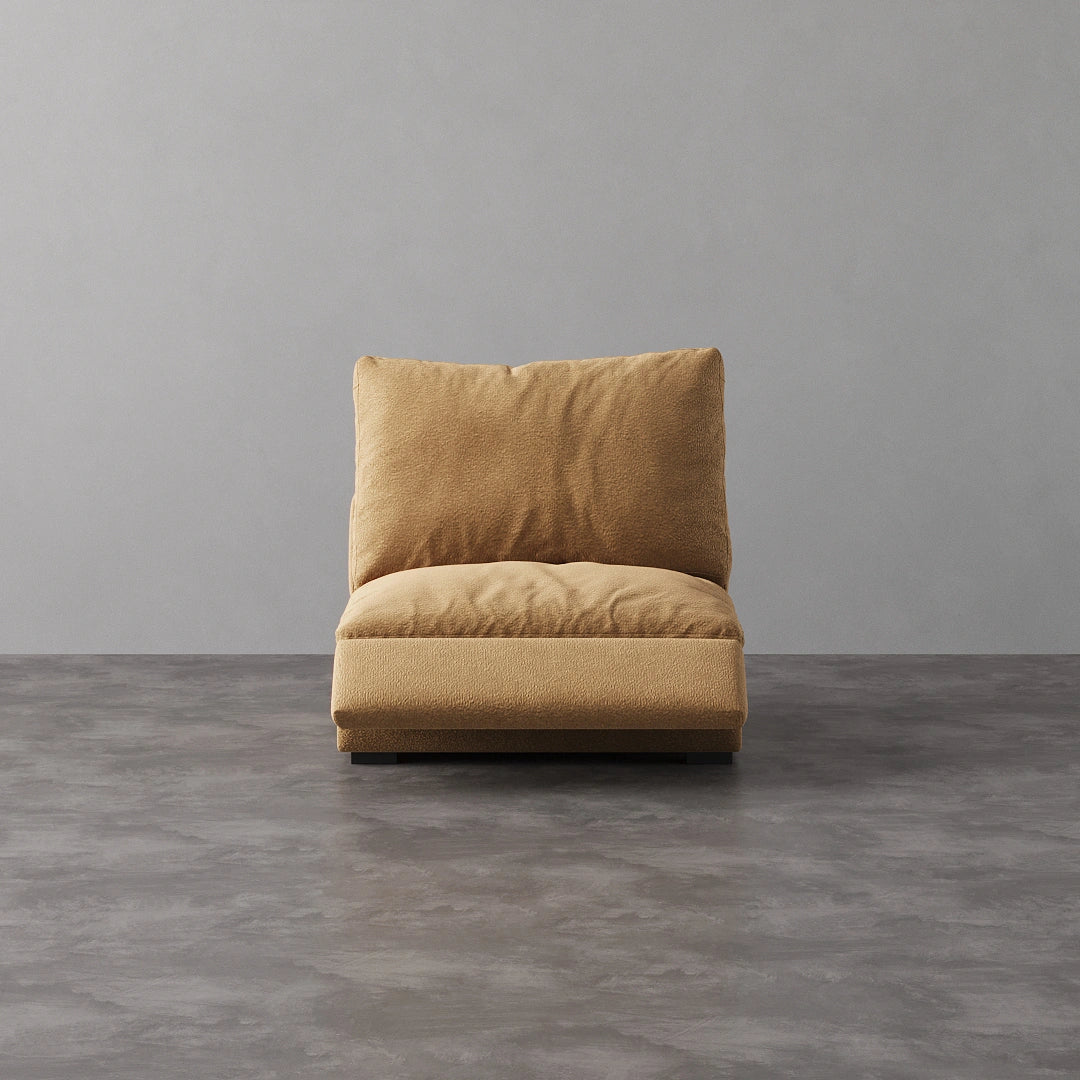 Armless Recliner Chair - Camel Pet-Friendly