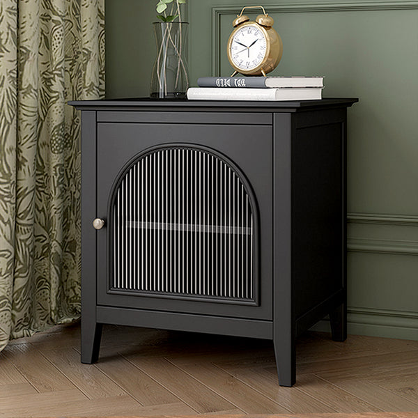 Tempered Glass Nightstand with 2 Levels of Storage